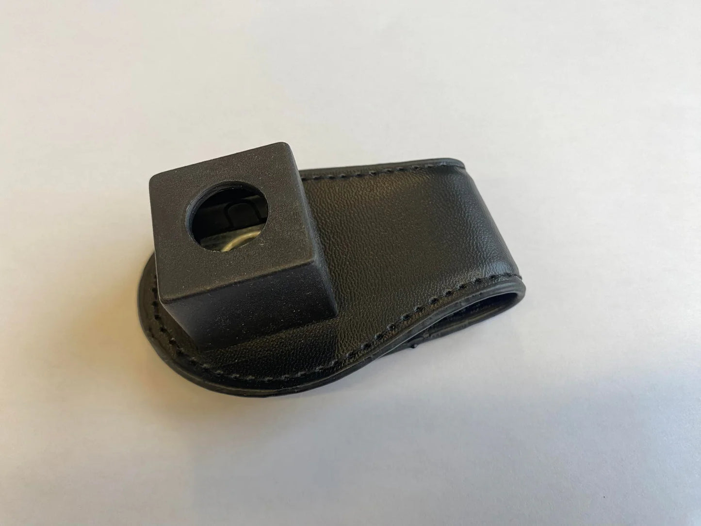 Leather Belt Clip with PLASTIC Magnetic Chalk Holder