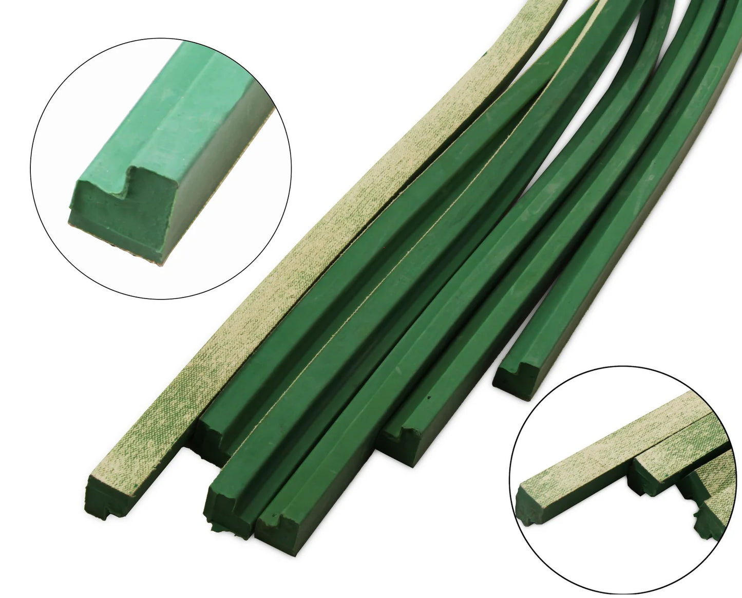 STANDARD GREEN L-shape Rubber for 12ft Snooker Table (with backing strips)