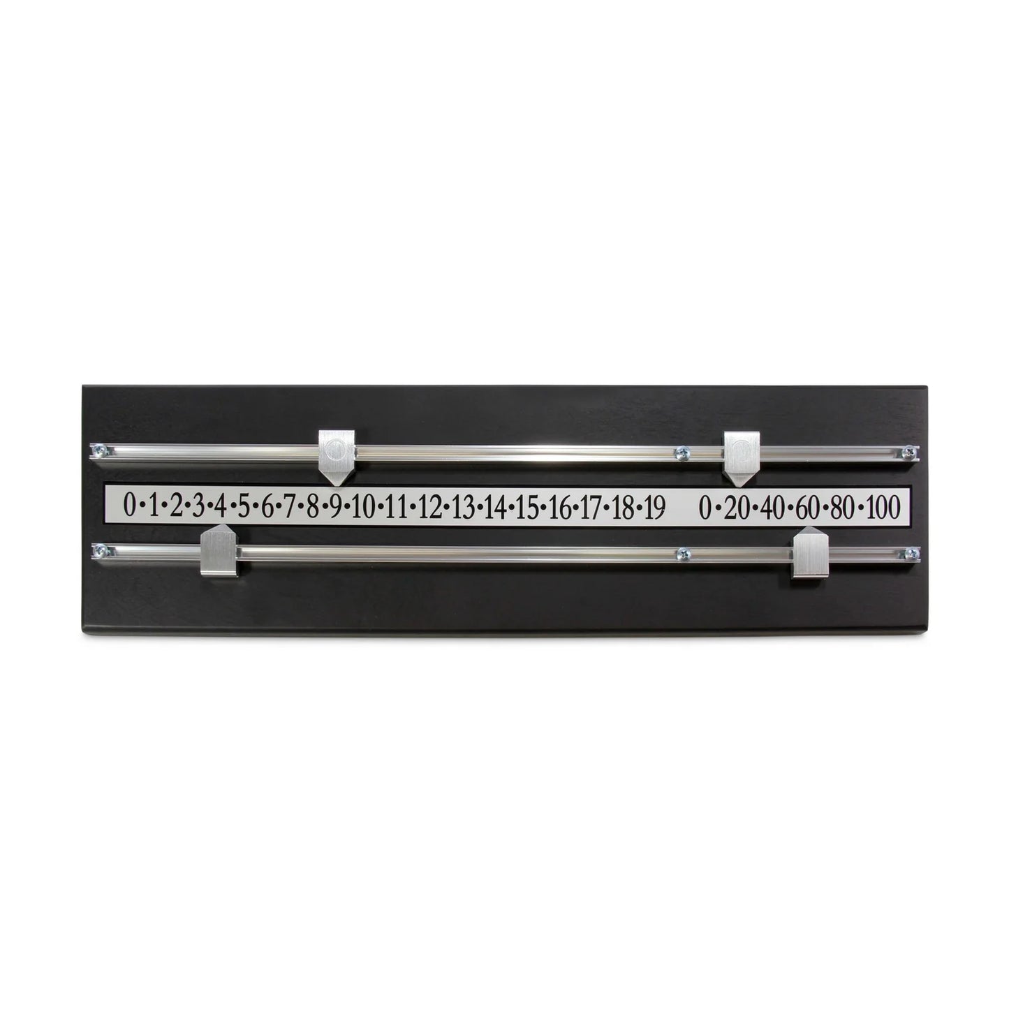 BLACK Wooden Snooker Scoreboard for 2 Players with Chrome Markers and Rails - 19.5 Inch