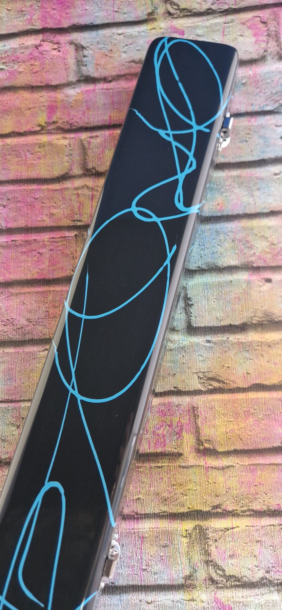 1 Piece Wide - Black Base and Light Blue Lines