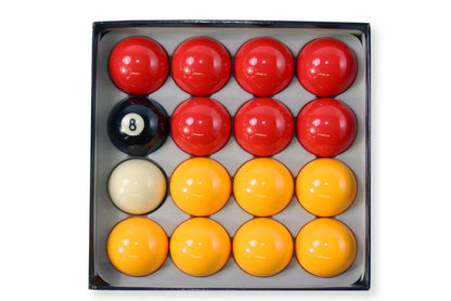 PREMIUM GRADE 2" Inch (50.8mm) Reds and Yellows English Pool Balls + 1 7/8 Inch Cue Ball