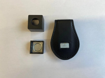 Leather Belt Clip with PLASTIC Magnetic Chalk Holder