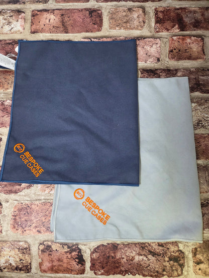Bespoke Pool Cue microfibre Cloth - Navy or Grey