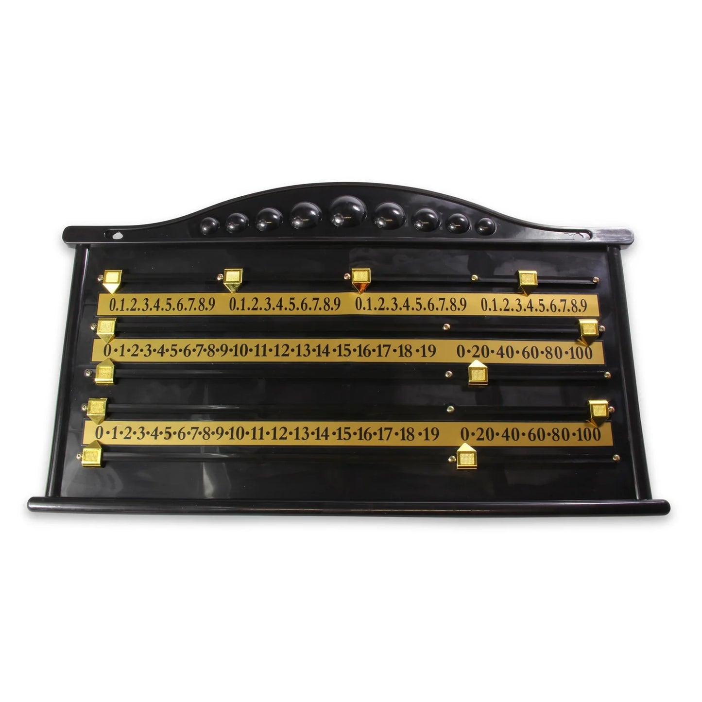 4 Player Plastic Scoreboard With Brass Coloured Markers
