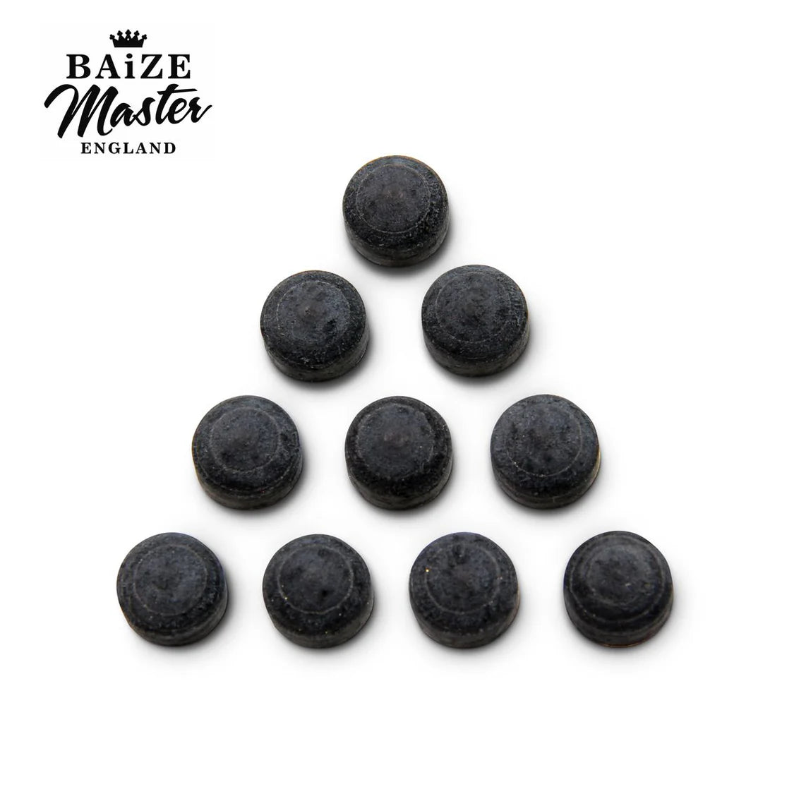Baize Master Black Layered Leather Tips 10mm - Soft, Medium & Hard