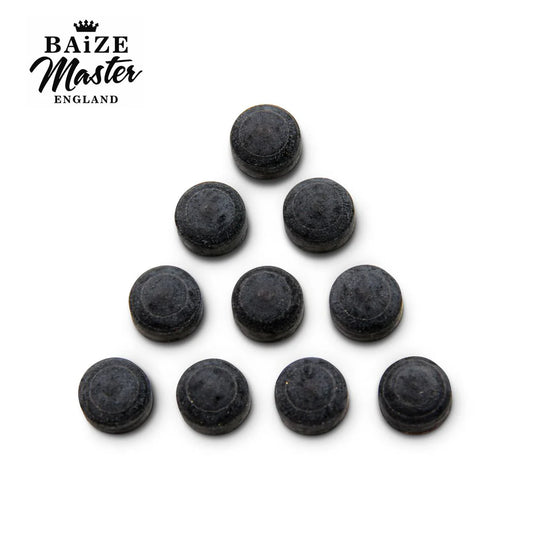 Baize Master Black Layered Leather Tips 10mm - Soft, Medium & Hard