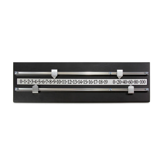 BLACK Wooden Snooker Scoreboard for 2 Players with Chrome Markers and Rails - 19.5 Inch
