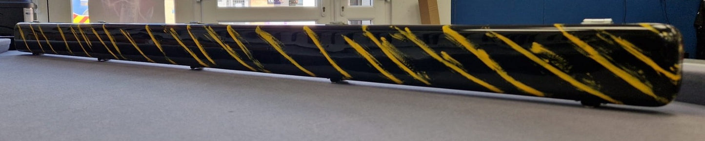 1 Piece Wide (hold 2 Cues) Black Base and Yellow lines