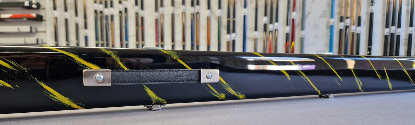 1 Piece Wide (hold 2 Cues) Black Base and Yellow lines