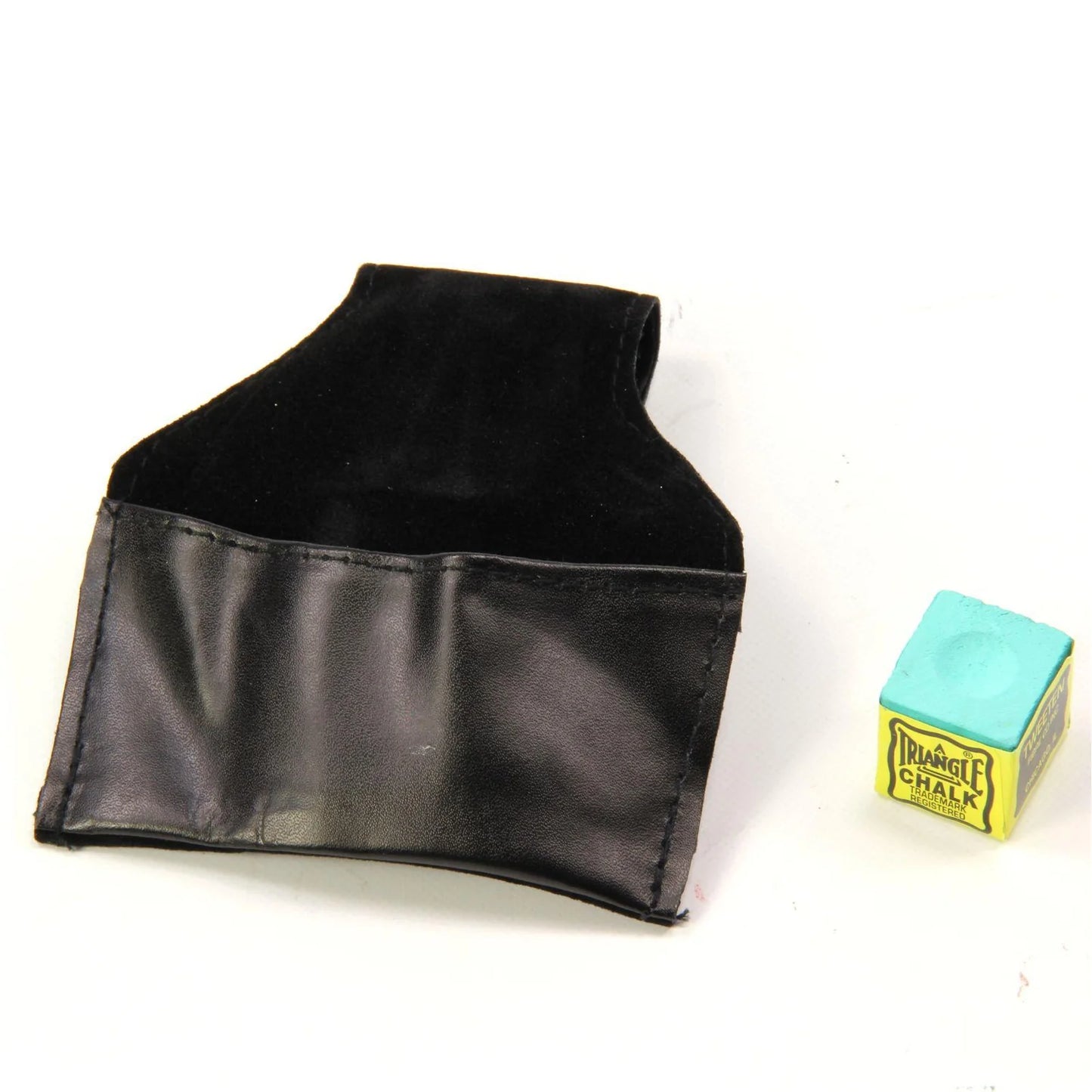 PLAIN BLACK Leather Chalk Pouch With Belt Hook