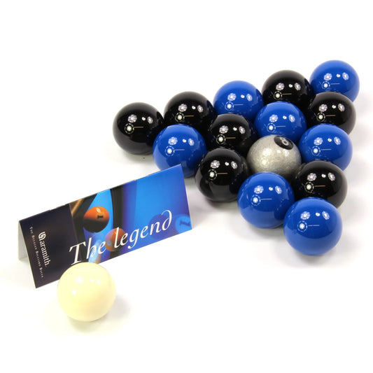 Aramith Premier 2 Inch Coloured Ball Sets with SILVER 8 BALL and PLAIN 1 7/8 Cue Ball