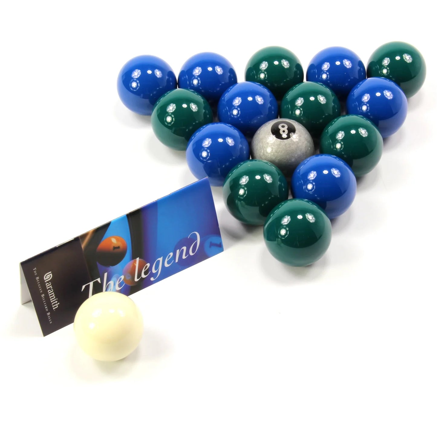 Aramith Premier 2 Inch Coloured Ball Sets with SILVER 8 BALL and PLAIN 1 7/8 Cue Ball