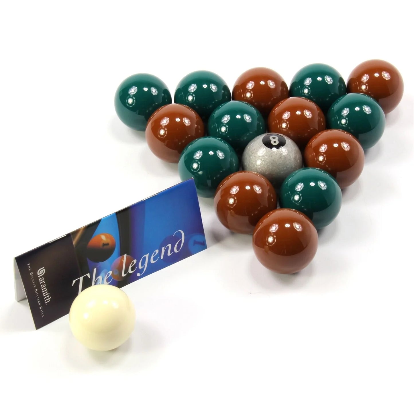 Aramith Premier 2 Inch Coloured Ball Sets with SILVER 8 BALL and PLAIN 1 7/8 Cue Ball