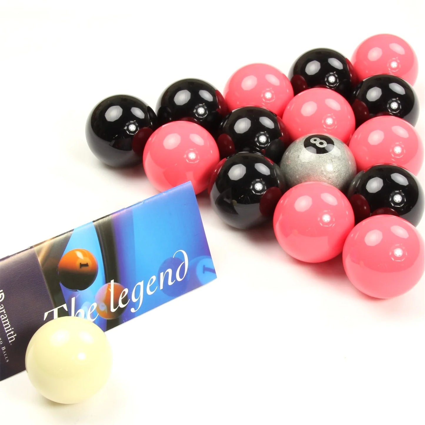 Aramith Premier 2 Inch Coloured Ball Sets with SILVER 8 BALL and PLAIN 1 7/8 Cue Ball