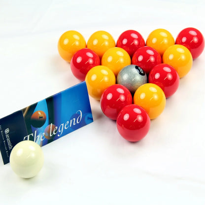 Aramith Premier 2 Inch Coloured Ball Sets with SILVER 8 BALL and PLAIN 1 7/8 Cue Ball